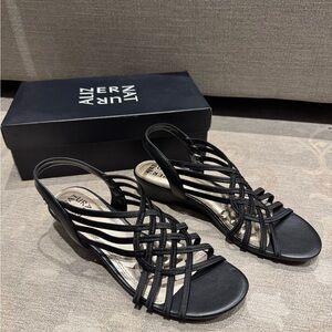 Naturalizer Women's Black Wedge Sandals